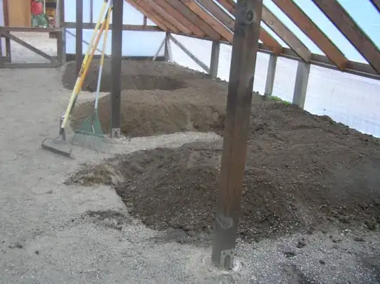 raised beds in pumice soil, second year