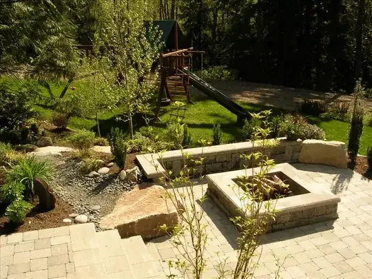 firepit water feature kids don't use those swings anymore