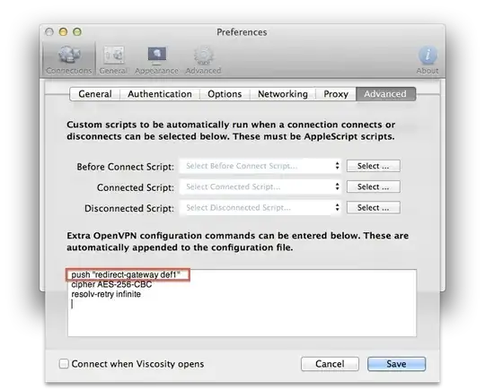 redirect gateway def1 rule in Viscosity