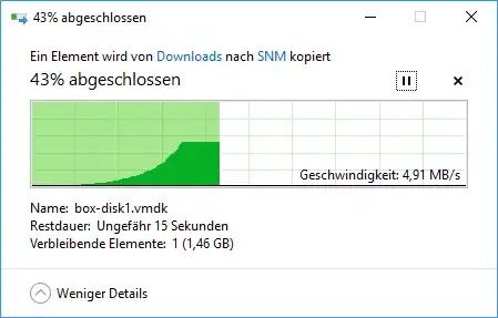sample 2: file transfer rate drops to zero and file transfer aborts