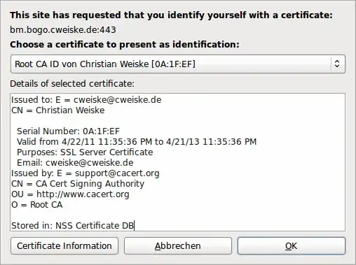 Client-Certificate browser prompt