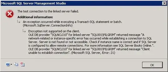 SQL Error: Encryption not supported on the client