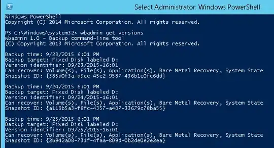 wbadmin get versions
