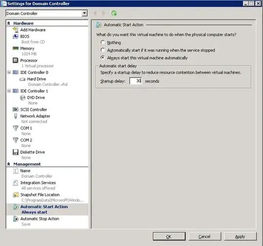 hyper-v start-up properties