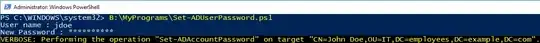 Working PS1 script to reset domain user's password