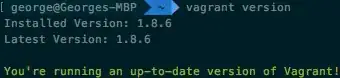 Vagrant Version 1.8.6