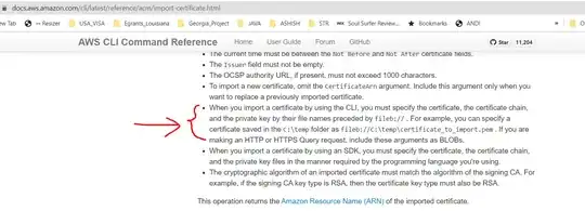 Screenshot showing the documentation about the certificate path