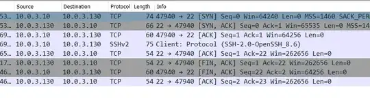 Wireshark OpenSSH stopped