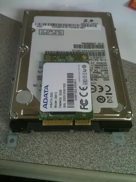 mSATA compared with 2.5" SATA HDD