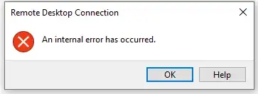 RDP: An internal error has occurred