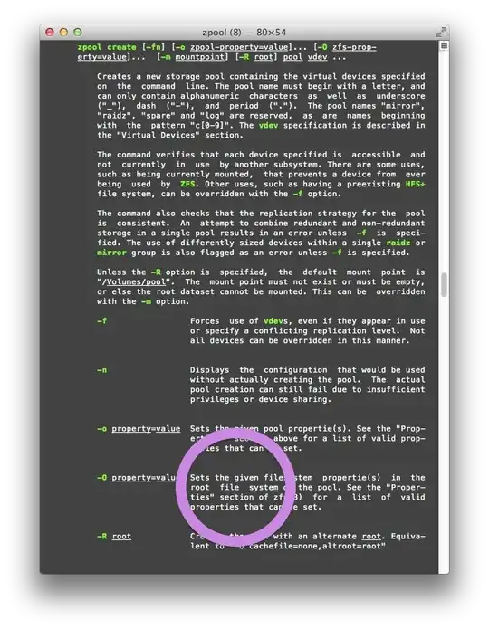 screenshot of the man page