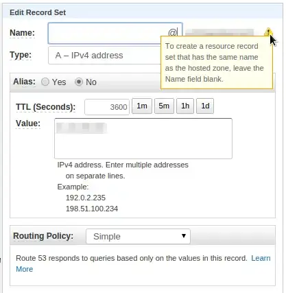 Amazon Route 53 - Edit Record Set