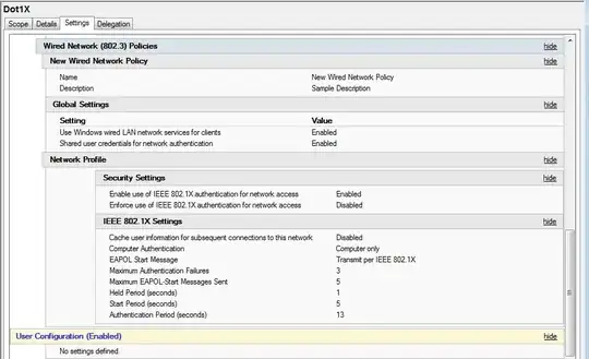 wired dot1x settings