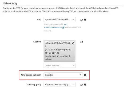 Choosing the Auto assign public IP -> Enabled worked for me