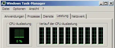 Task manager showing 10 CPUs