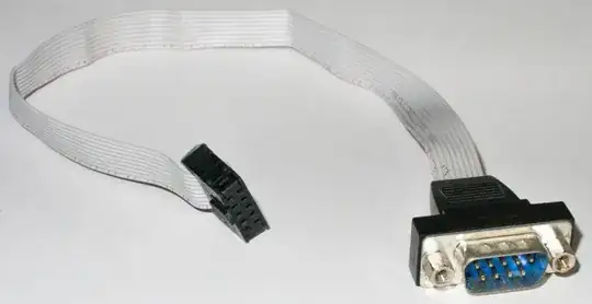 10-pin header to DB-9M adapter cable