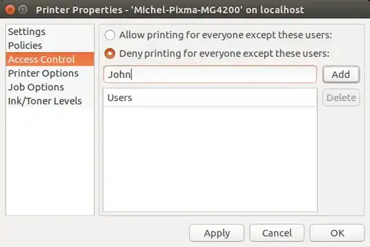 Printer Properties - Access Control