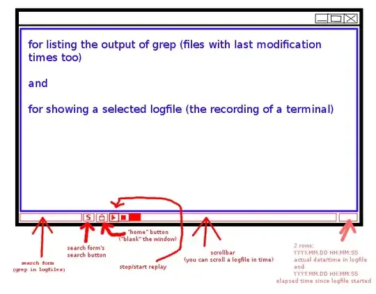 User-interface mockup: search, replay buttons, scrollbar and timestamp at the bottom of the script