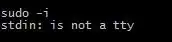 sudo -i returns me that stdin: is not a tty