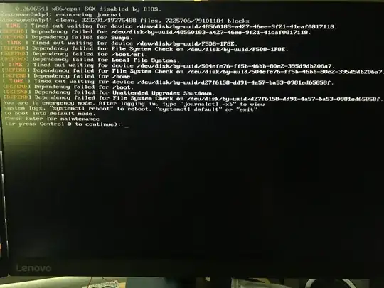 timeout waiting for device