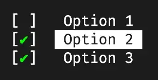 Preview of multiselect bash function