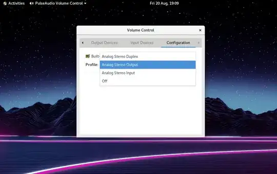 Pulse Audio Control dropdown