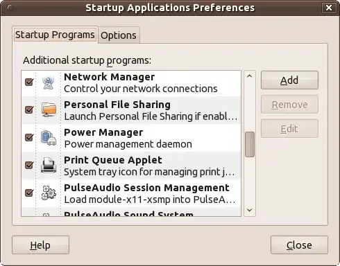 Startup Applications Preferences
