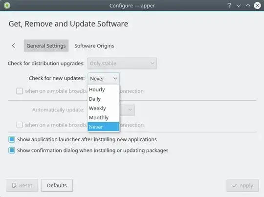 Apper configuration dialog