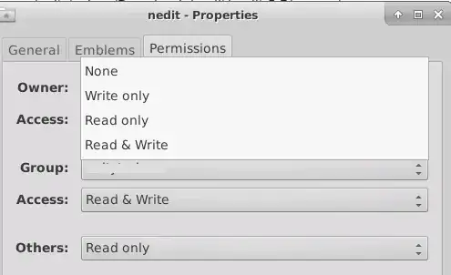VNC permissions