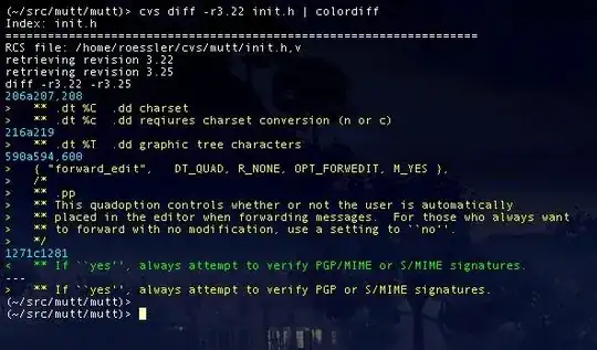 output of diff piped into colordiff