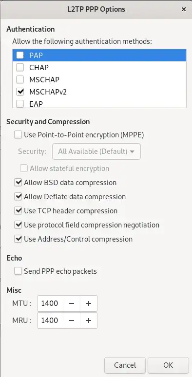 network manager ppp settings