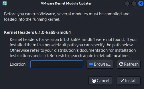 Image of the VMware Kernel Module Updater