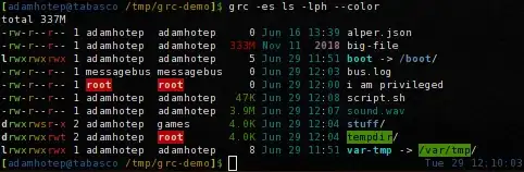 screenshot of GRC with a directory listing