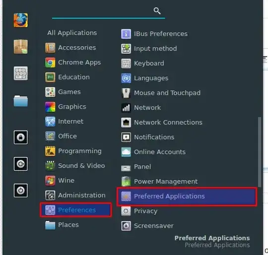 Menu to find Preferred Application