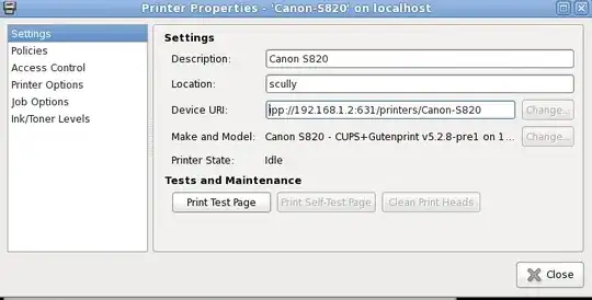 ss of printer dialog on client