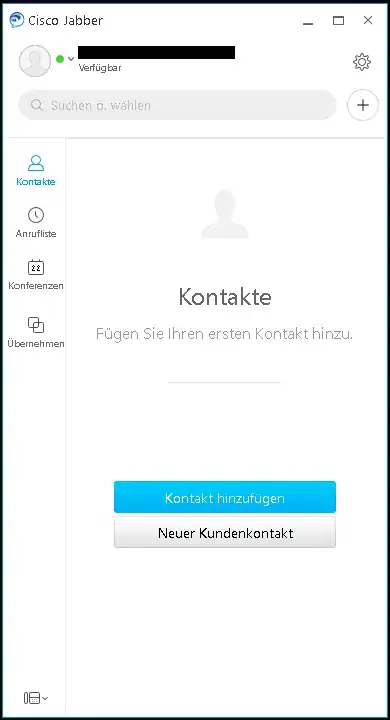 Screenshot of the used Cisco Jabber