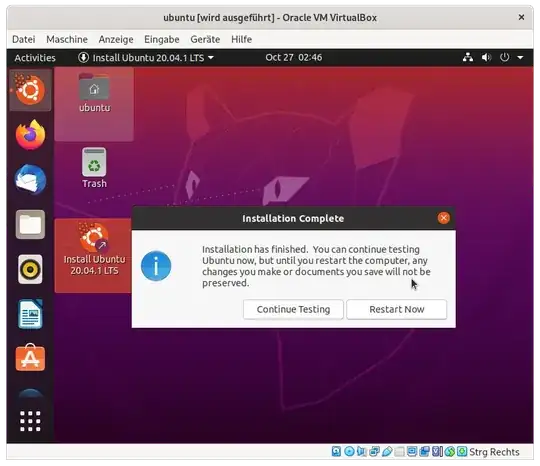 restart after the installation