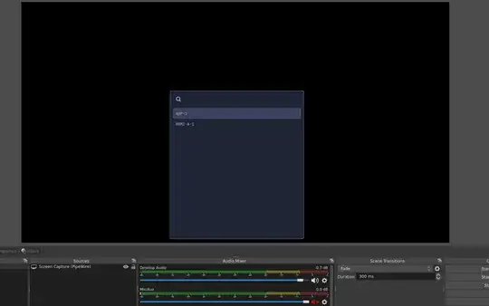 screenshot showing Screen Capture source selection (?) window