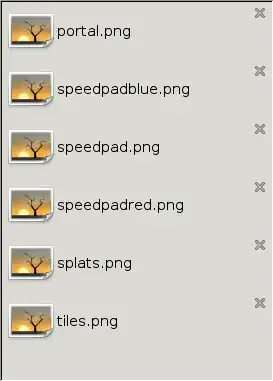 A GUI window with the names of several files listed