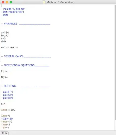 Mathpad example as text calculator