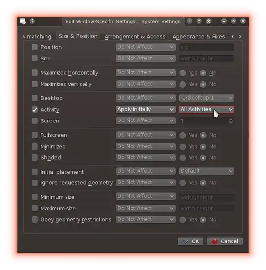 In the tab 'Size & Position', tick 'Activities' and configure it as 'Apply initially' and 'All Activites'