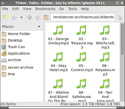 File browser with strange scrollbar