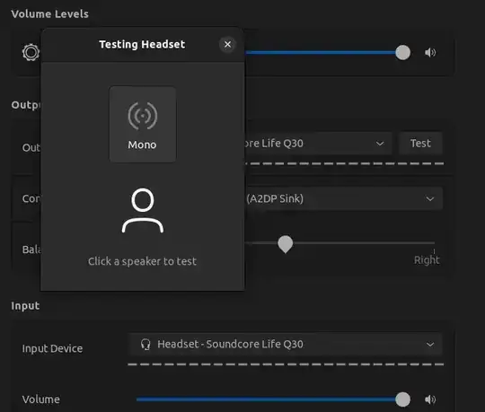 Headset with mic selected
