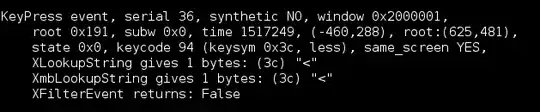 xev KeyPress event output
