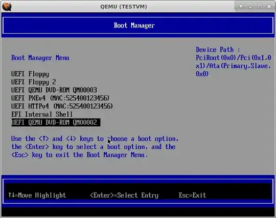 the boot entry I picked