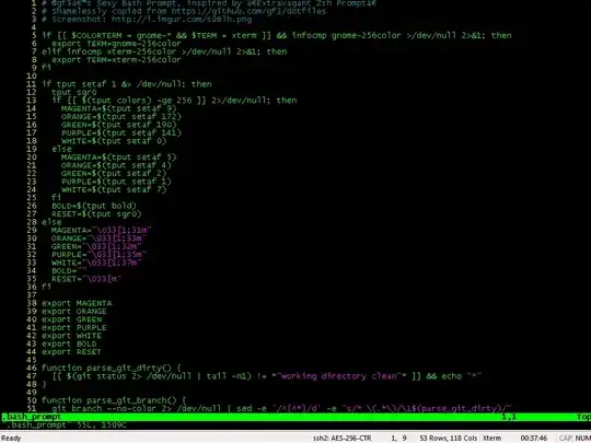 vim session, sles 10, color scheme honored
