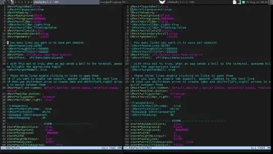 xterm left urxvt right