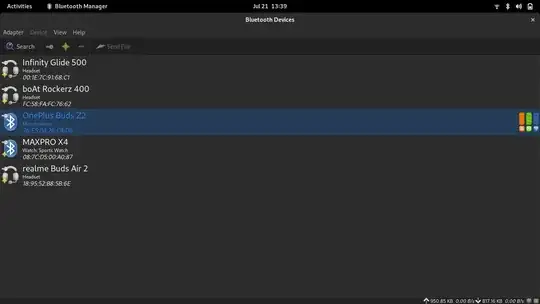 And blueman software also shows the type of earbuds to be miscellaneous instead of headset.