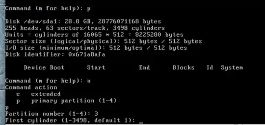 fdisk output