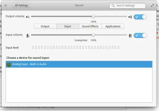 sound settings - input
